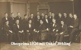 Oberprima 1926 mit Oskar Rebling